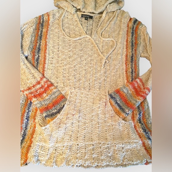 Free As A Bird;Boho Long Sleeve Hooded Lightweight Sweater Tunic; Size S/Md - Picture 3 of 4